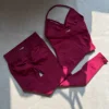 top+leggings rosso vino