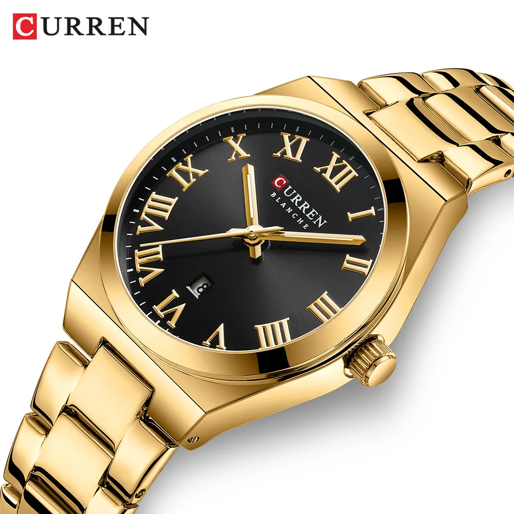 CURREN Gold Watch 9095 Women Watches Ladies Creative Steel Women's Bracelet  Watches Female Clock Relogio Feminino Montre Femme