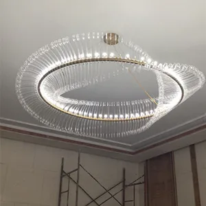 Luxury Iron Chandelier with Creative Design Middle-Sized Acrylic for Living Room Sales Office Hotel Lobby Restaurant