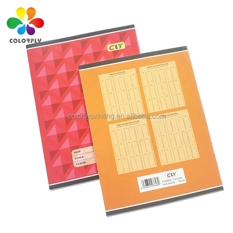 High Quality A5 French Line School Notebooks China Factory Wholesale Paper Cover Saddle Stitching Binding Stationery for Africa