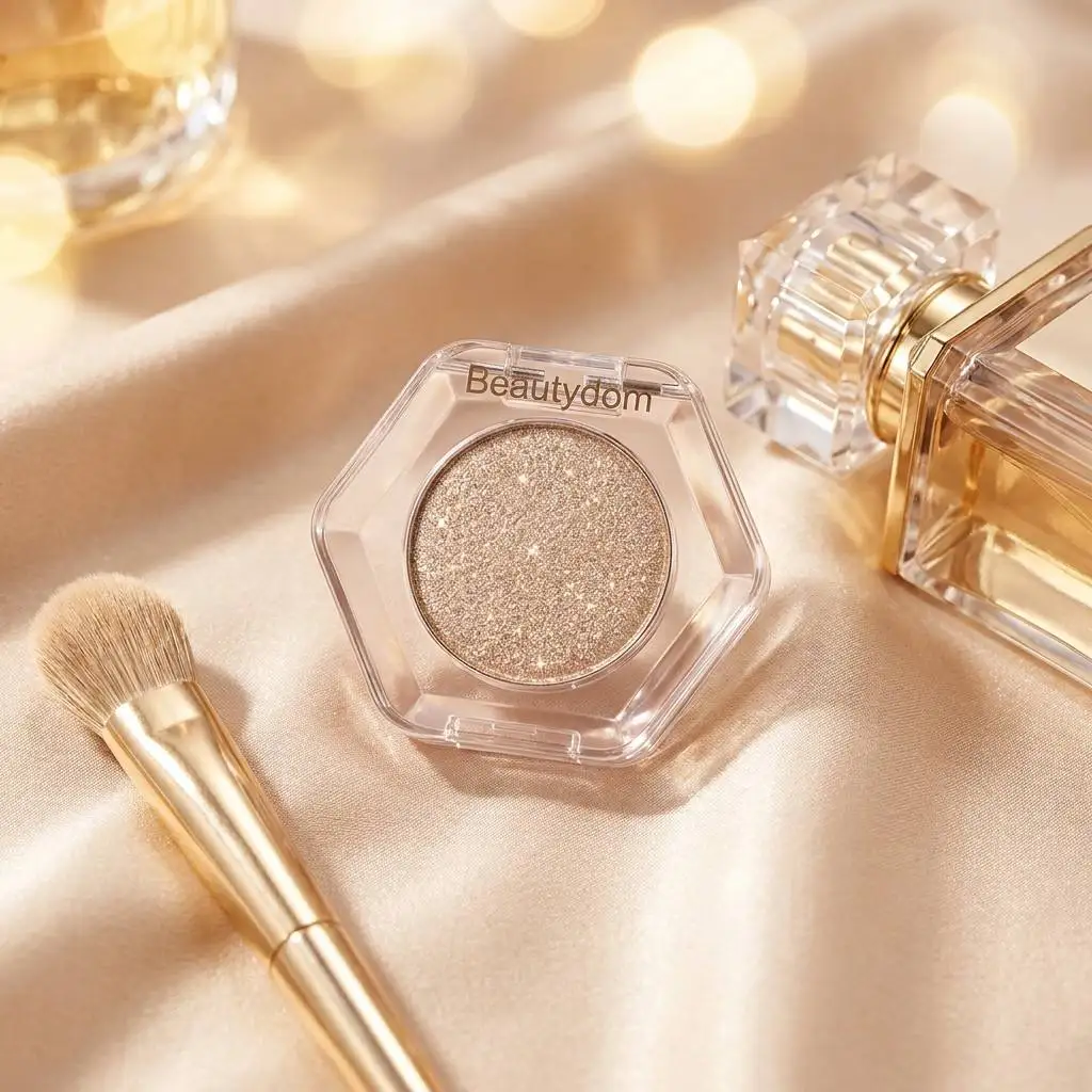 product luxury hexagonal case glitter eye shadow private label high pigment shimmer single eyeshadow custom logo-9
