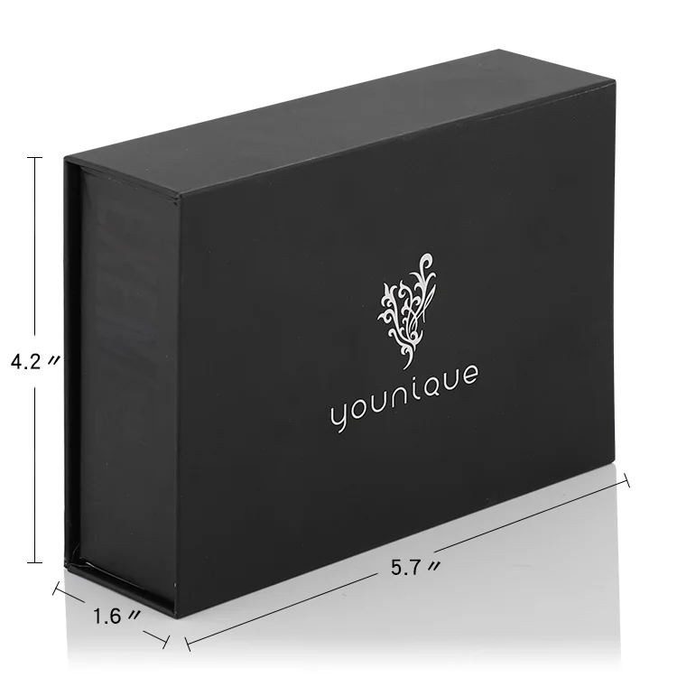 Custom Printing Luxury  Cosmetic Magnet Form Insert Rigid Gift Box With Lid Black Magnetic Gift Box for Jewelry