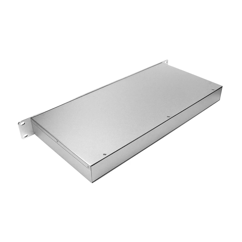 Factory Oem Custom Sandblast Anodized Aluminum Alloy Cabinet Enclosure 19inch 1U 2U 3U 4U Server Rack Mount Chassis Short Case