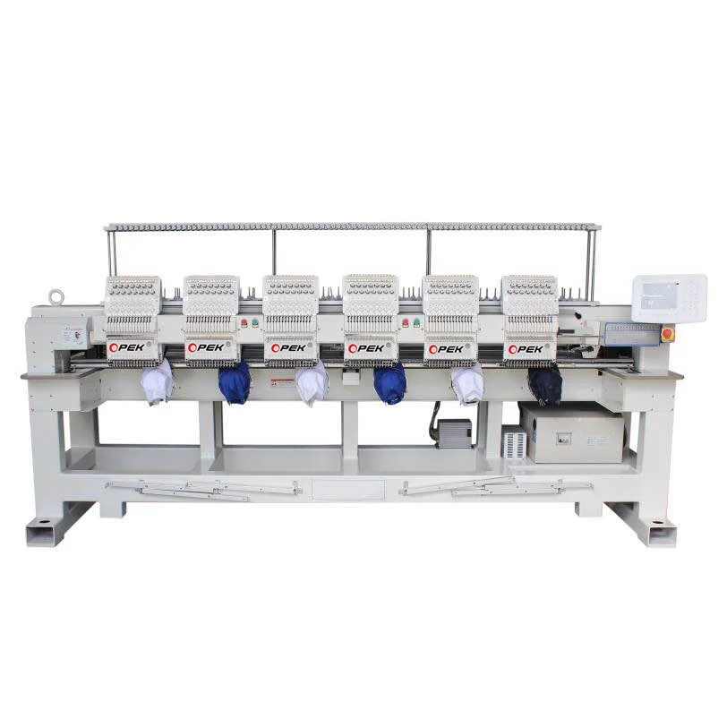Big Area Computerized Industrial Flat Fabric 6 Heads Embroidery Machine