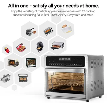 オールイン1電気エアフライヤーオーブン卸売工場価格低脂肪健康