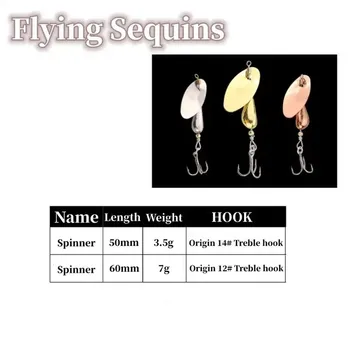 Cheery New 3.5g 7g Flying Sequins Copper Spinnerbait with Origin Treble Hook Metal Jigs Fishing Lure Spoon for Sea Bass Pike – Metal Jig – view 3
