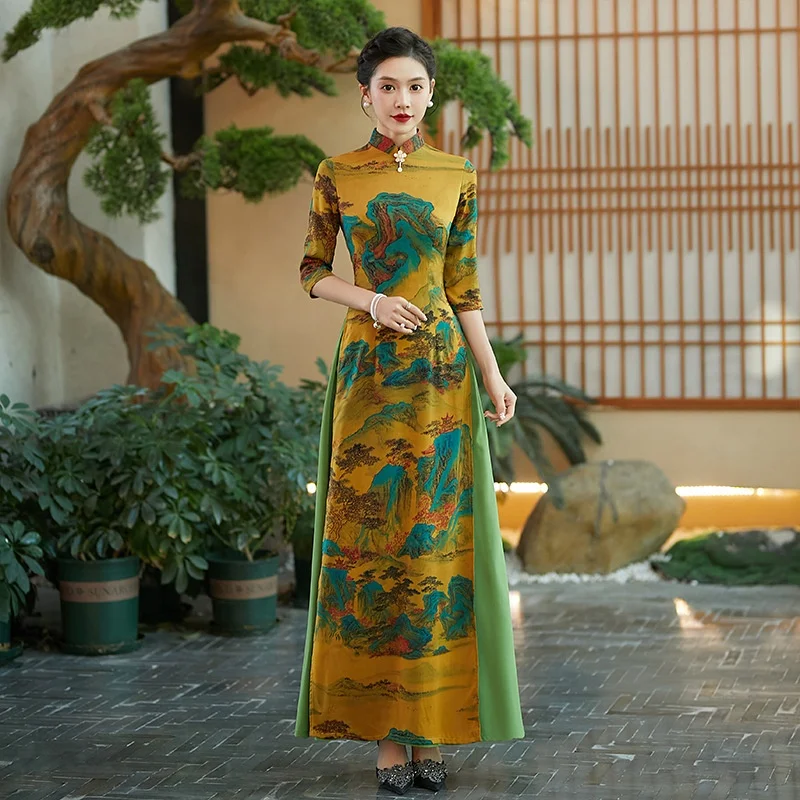 Modern Hanfu Dress Qipao Cheongsam Women Hanfu Plus Size Traditional Hanfu