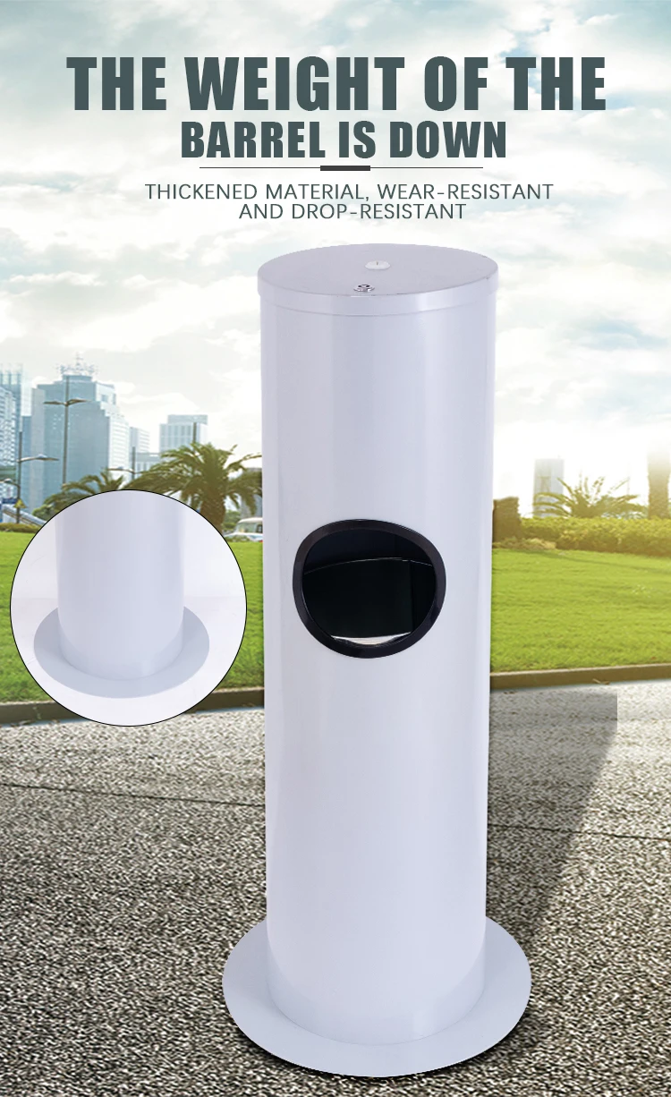 Modern Round Garbage Can with Integrated Tissue Holder Accept Custom Made Trash Bin With Tissue Storage