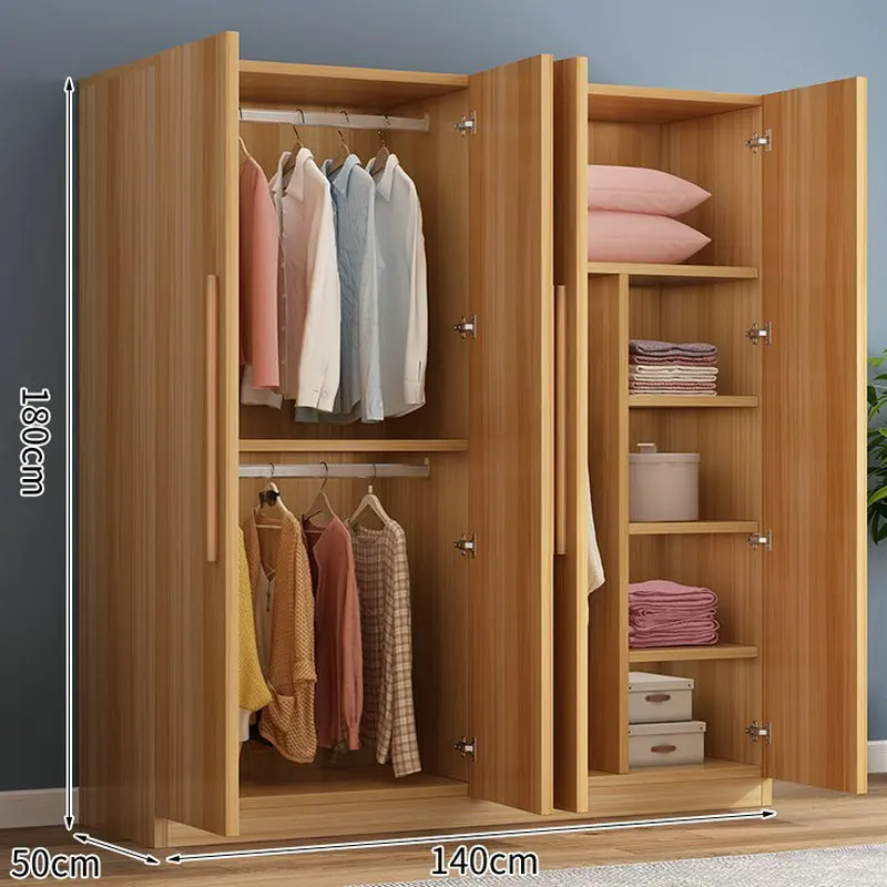 Wooden Wardrobe / Clothes Cabinet – Used Modern Wooden Wardrobe Clothing Storage Cabinet with Hinged Doors