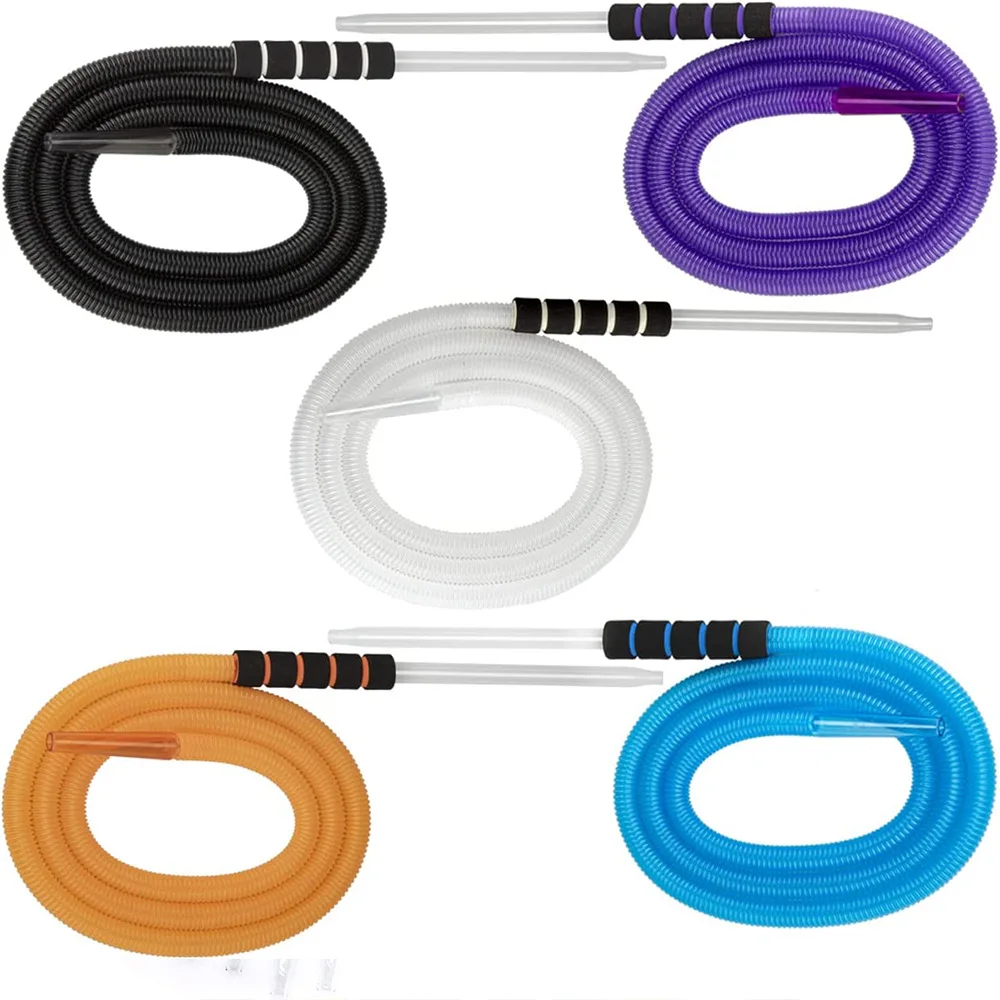 1.8 Meter PVC One Time Use Fancy Disposable Hookah Hose with Glass Tube Sponge Handle Hose for Smoking Shisha Hookah Accessories