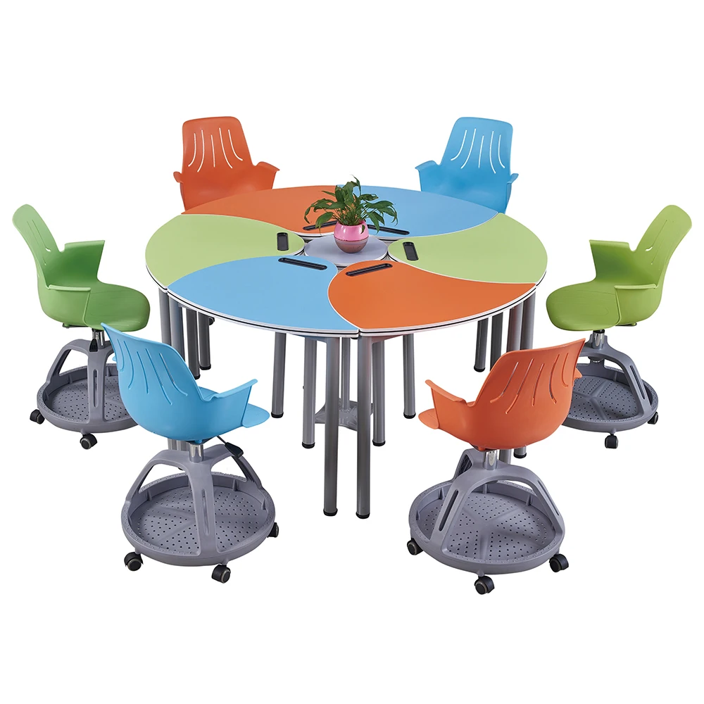 Modern Classroom Wood Furniture Middle Student School Desk And Chair 8