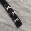 Fiocco nero+rosa