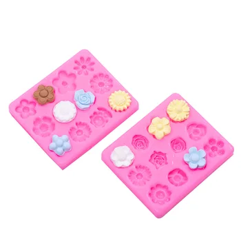 Custom Flower Shaped DIY Chocolate Mold Creative Biscuit Mould Silicone Candy Fondant Mold
