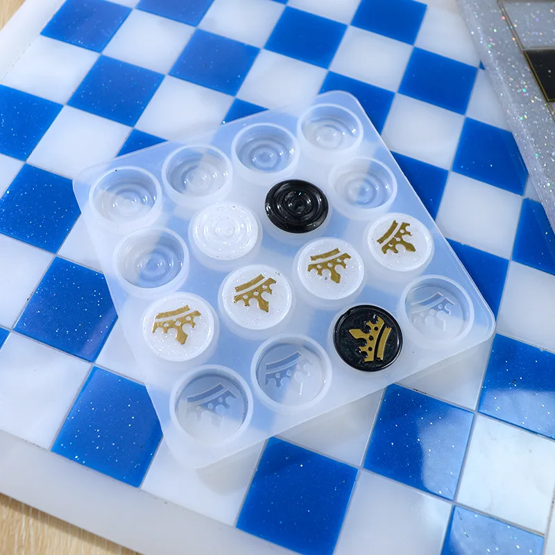 Diy Chess And Checkers Silicone Making Mold Mirror Epoxy Resin