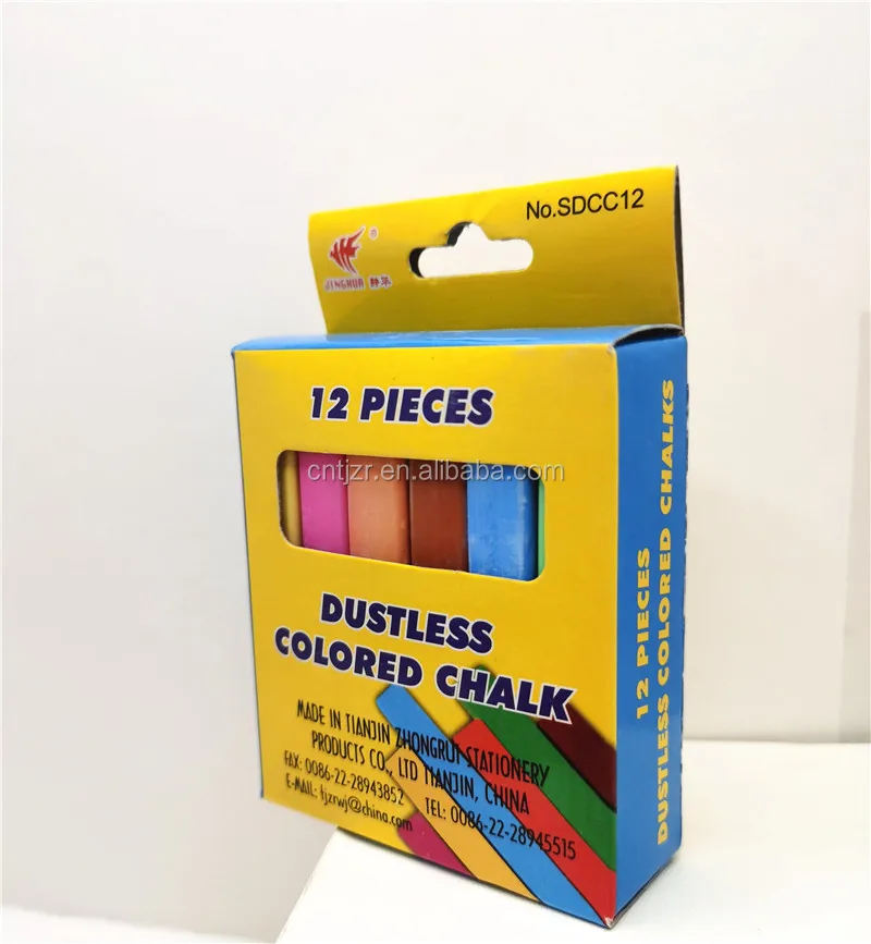Прямая продажа с фабрики OEM для обучения/уличная живопись для детей 12 шт цветной квадрат беспыльный мел
