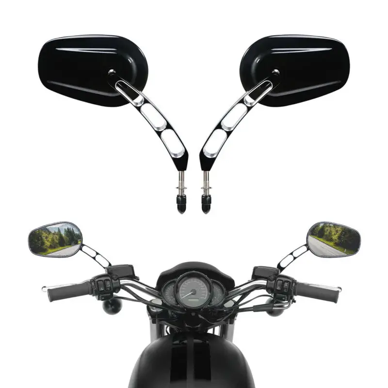 For Harley Davidson Iron 883 1200 Sportster Black Motorcycle Rear View Mirrors E - Foto 12
