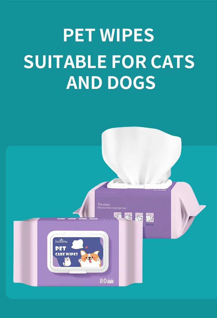 Hot Sales Portable 80pcs Pet Dental Wipes Pet Cleaning Biodegradable