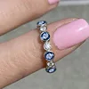 White gold + blue stone