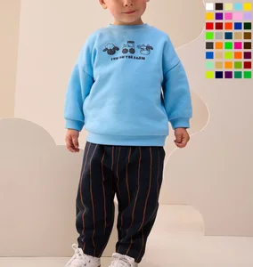 Wholesale Boys Crewneck Pullover Jumper and Stripe Pants Outfits Boys Clothing Sets 3-4 Years