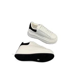 Women's Fashionable Sporty White Slip-On Shoes Durable Lightweight Height Increasing for All Four Seasons TikTok Explosive PVC
