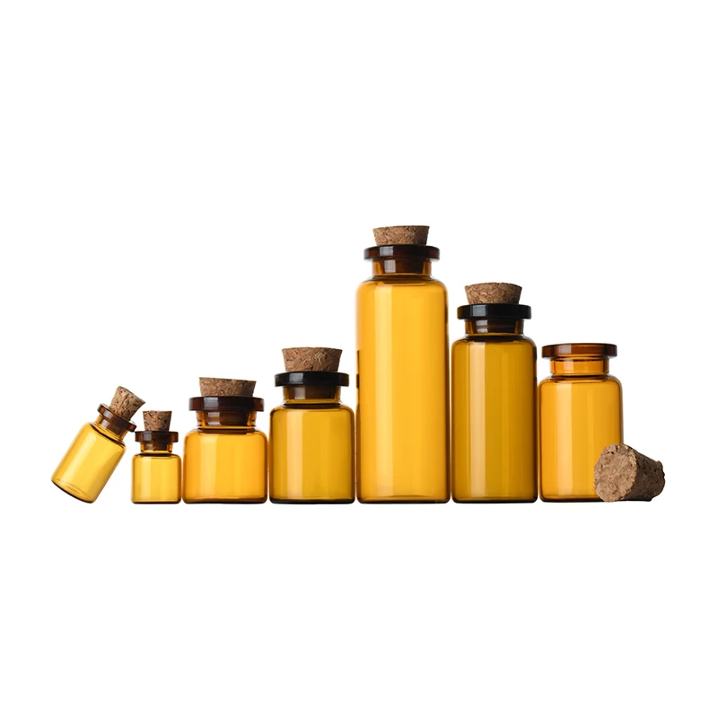 Mini-Proben glas fläschchen mit Kork 1ml 2ml 3ml 5ml 6ml 10ml 20ml 30ml 40ml 50ml 60ml 100ml Wunsch flasche Glas fläschchen mit Kork