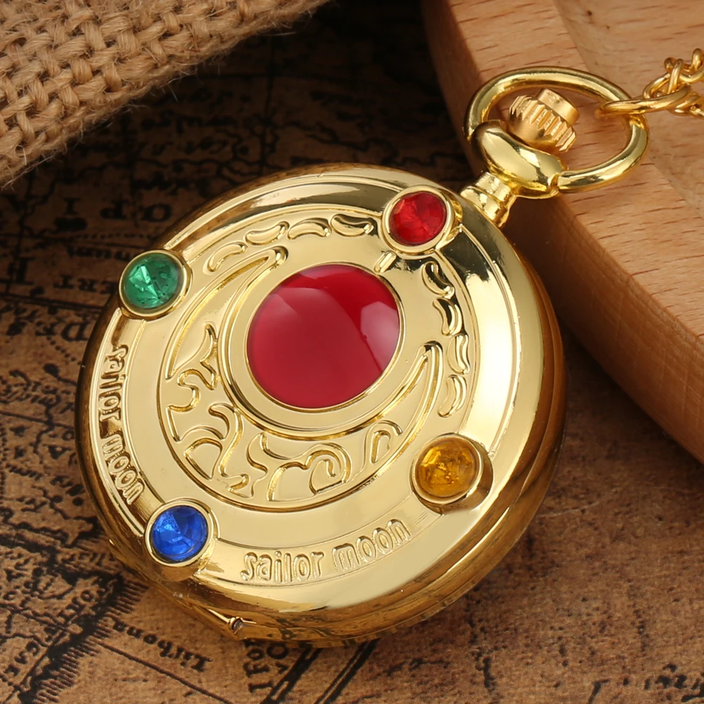 Orologio Da Tasca Al Quarzo Sailor Moon – Cassa Argentata, Quadrante Bianco Con Numeri Romani, Collana In Lega Regolabile, Regalo Per Ragazze E Donne