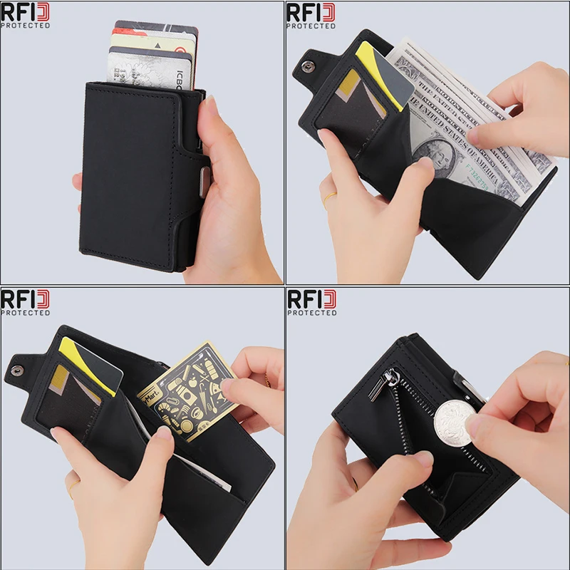 Personalized Multifunctional Zipper Coin Card Case Men Wallet Luxury Card Holders