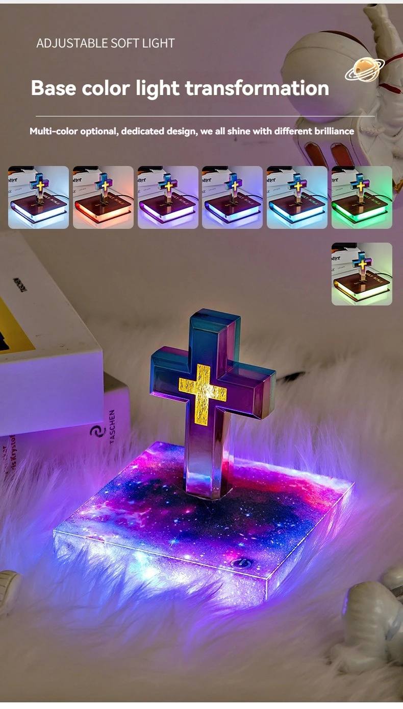 Personalized Gifts Decoration for Home Levitating Magnetic Floating Cross Table Lamp