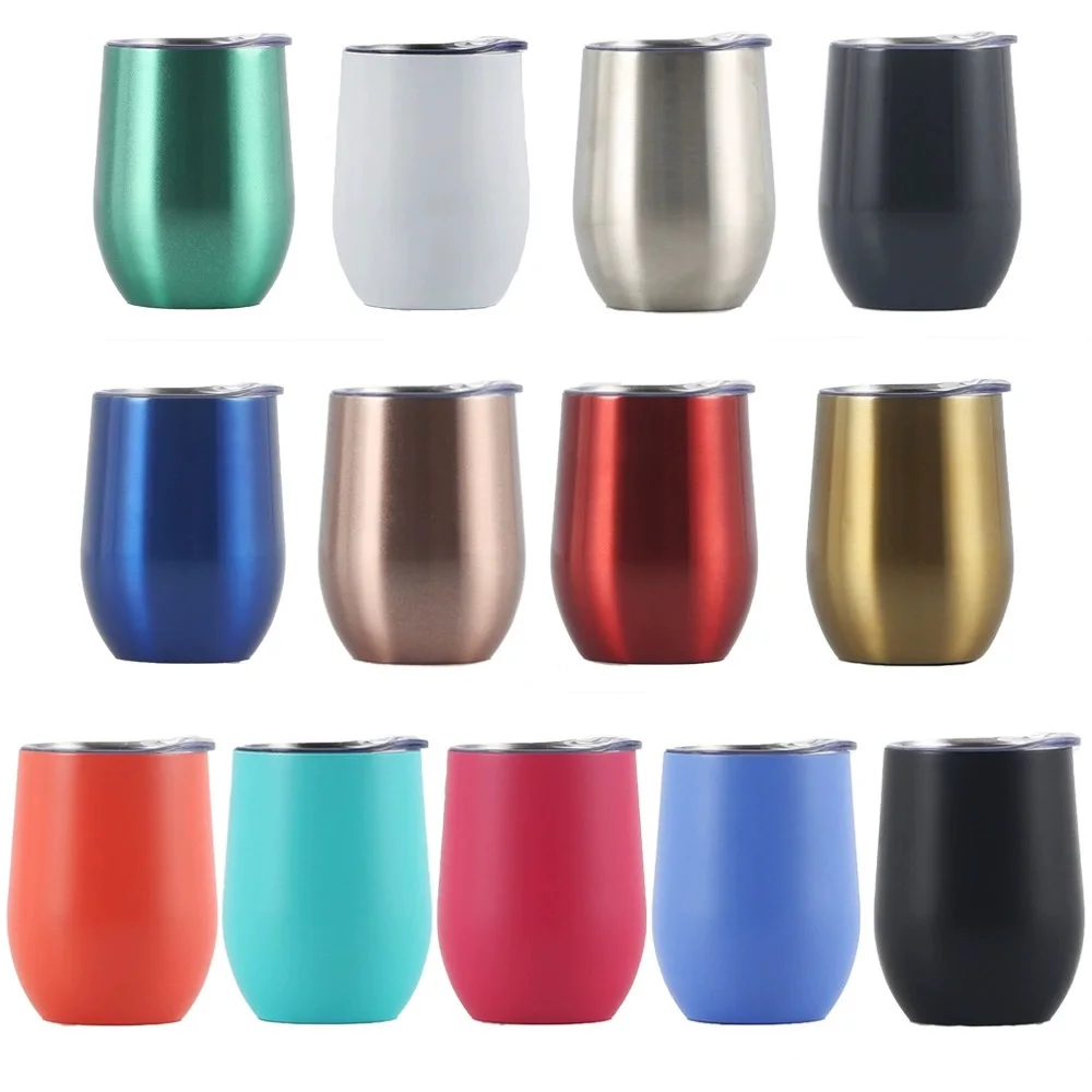 Thermal Insulated Mug 12oz Tumbler Wine Glasses Vacuum Insulated Stainless Steel Coffee Tumbler