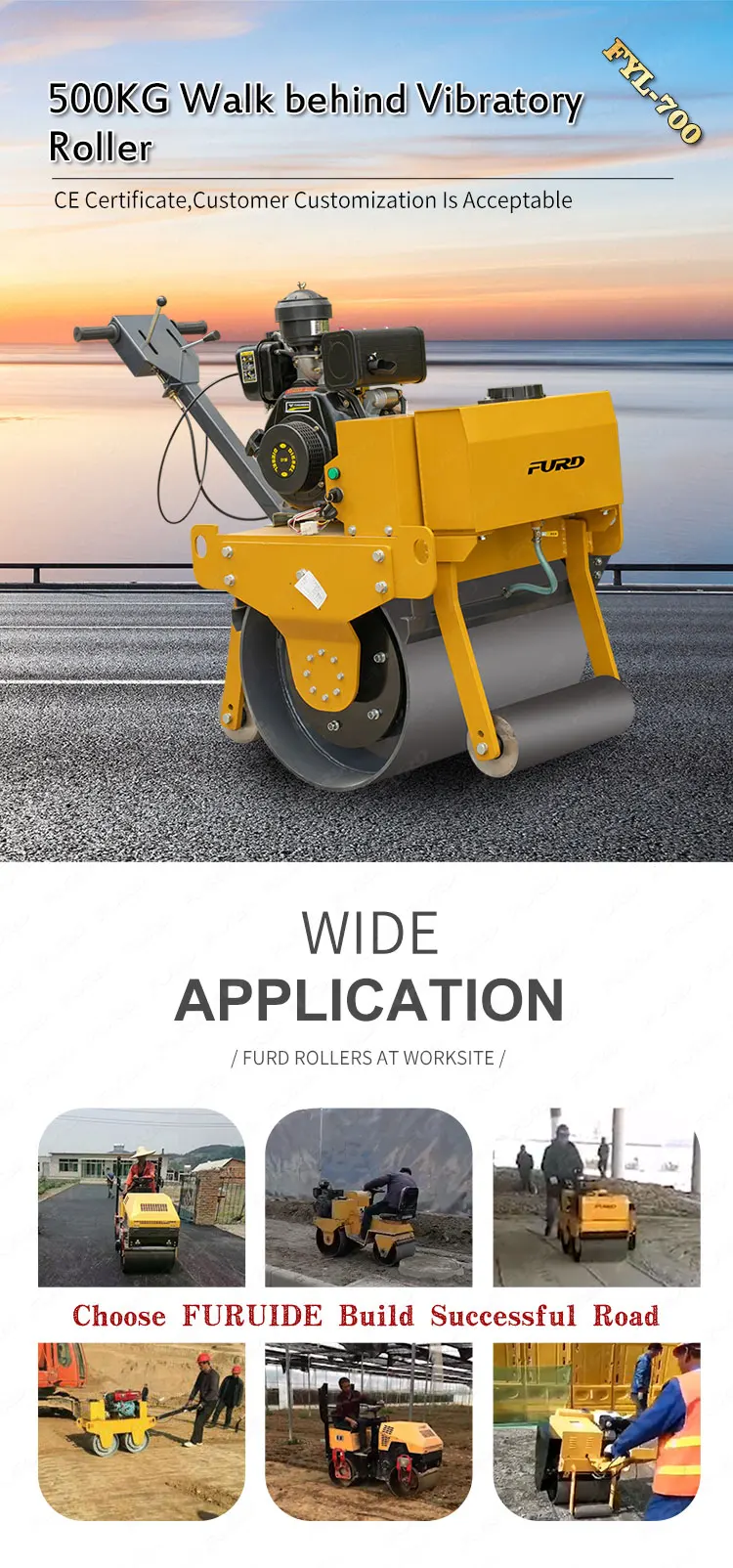 Small Drum Asphalt Roller Walk Behind Vibratory Roller Vibrator Soil ...