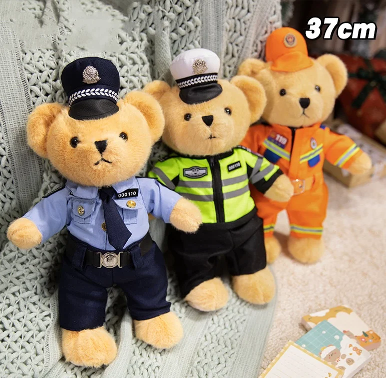 Greenmart Career Traffic Police Doctor fireman Bear Plush Toy Super Soft Cotton Perfect Home Decoration Gift