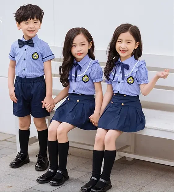 Kindergarten Summer School Uniform Navy Blue Fashion Student Spring ...