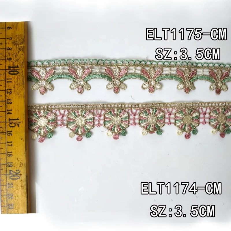 Multicolour Polyester Net Mesh Cross Stitch Embroidery Lace Trim Applique Border New Design for Shoes Bags & Clothes Accessories