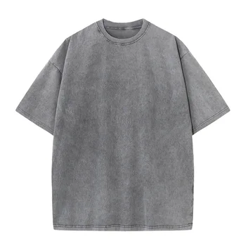Professional Factory Blank Tee Oversized 300 Gsm Oversized Drop Shoulder Cropped Tee
