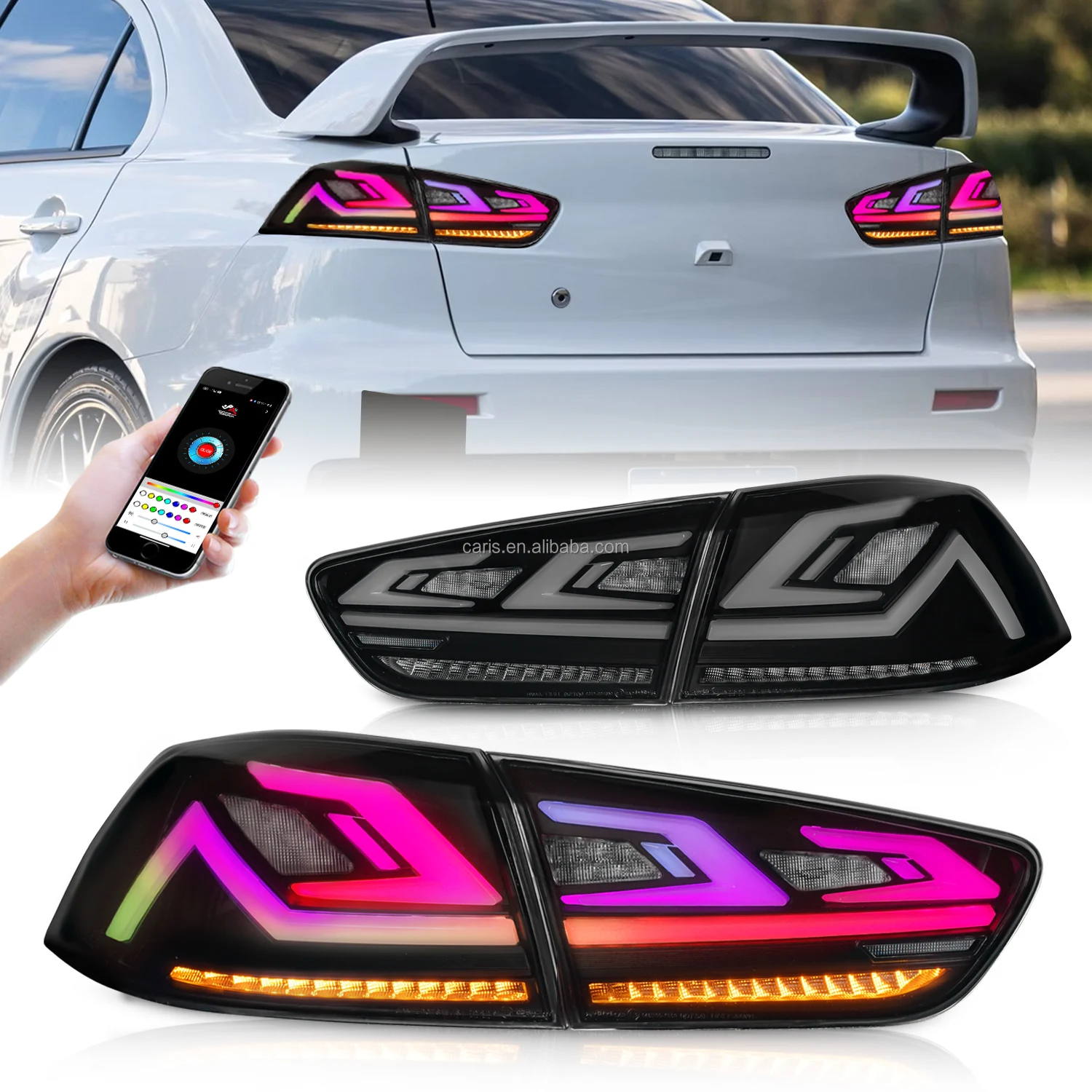 Luz trasera arcaica de diseño RGB para Mitsubishi lancer EVO X, lámpara trasera de alta calidad con señal de giro secuencial, novedad, 2008-2018