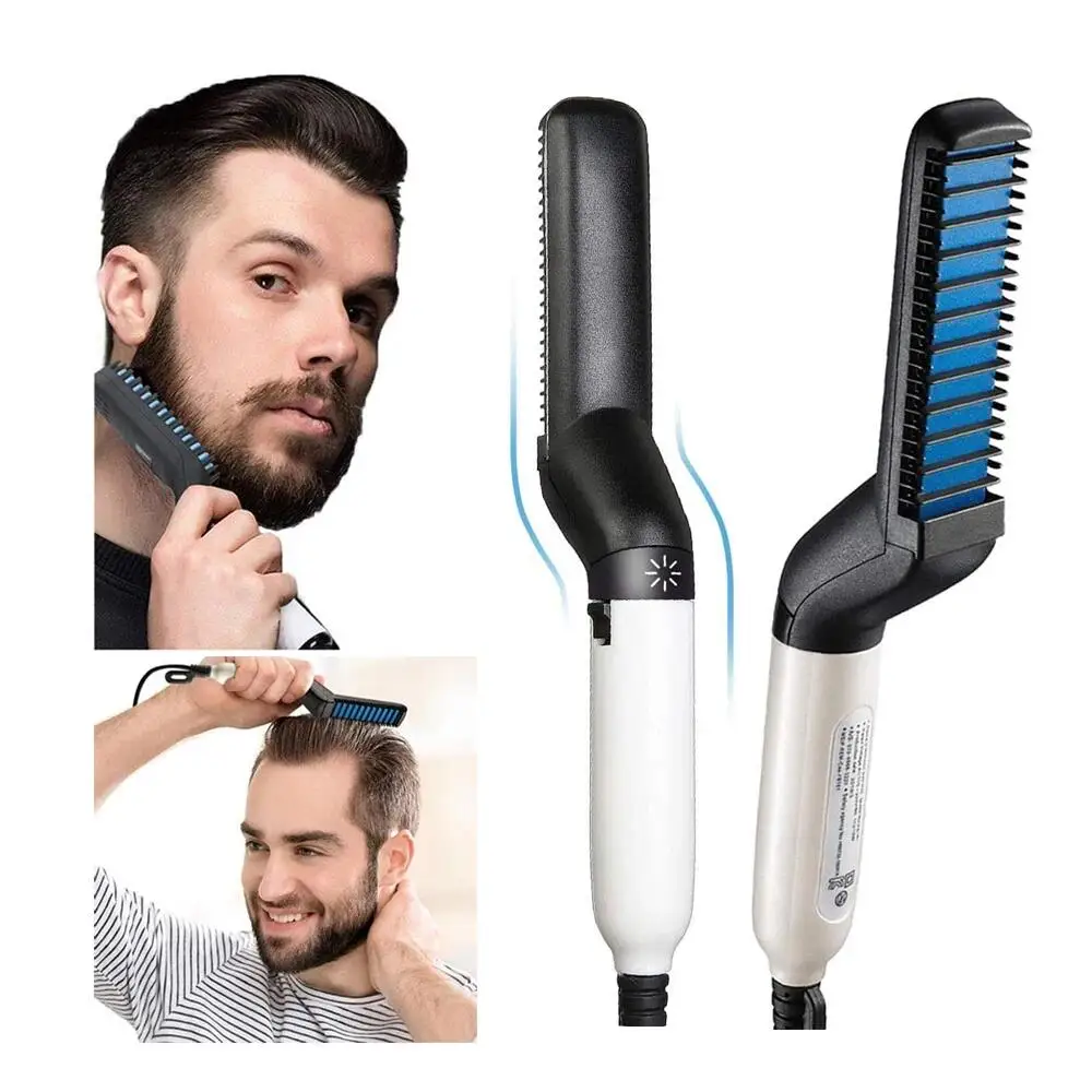 Multifunctional Moustache Styling Comb Portable Ceramic Thermal Straightener Travel Beard Comb