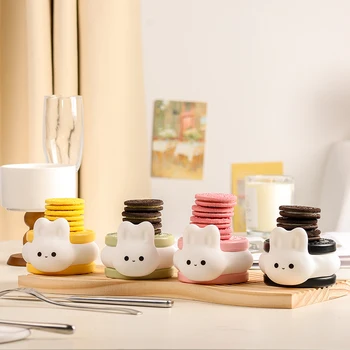 QZOO LED Silicone cookie Rabbit Night Light for Kids rechargeable Pat Lamp creative gifts