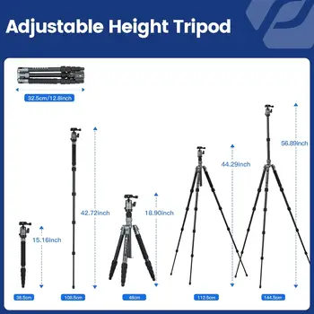 Fotopro Tripod for Camera Camcorder Compact Travel Tripod Stand Aluminum Tripod and Monopod for DSLR Camera detail image