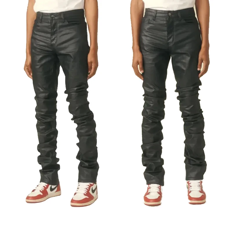 パンツ no mass prod 007GLM WAXED DENIM JEANS no mass prod 007GLM WAXED DENIM JEANS Mr. Flex Skinny Jean Red