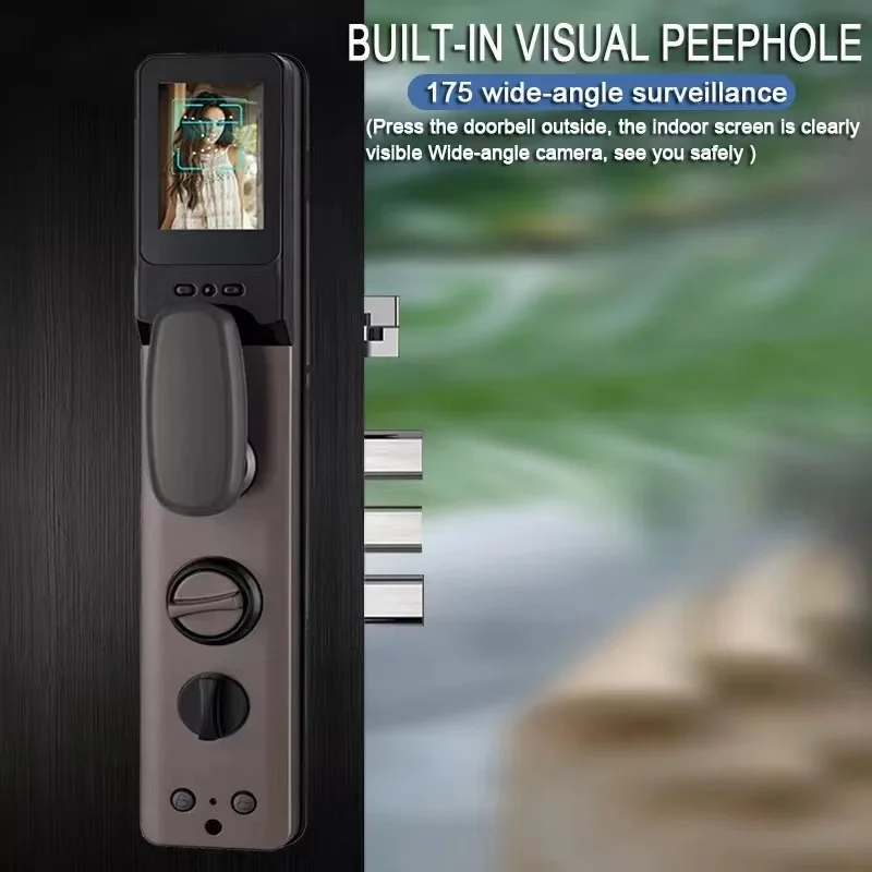 S906MAX 3D Face Recognition  Smart Doorlock Digital Fingerprint Remote Unlock Capture Photo Work with Tuya WiFi APP