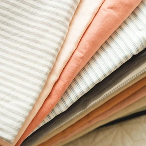 Ultra Soft  French Linen Stripe Fabric Bedding Sheets Wholesale Bedding Duvet Cover Set Bed Linen Set Pure French Linen Bedding