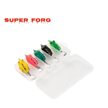 Cheery Wholesale Small Frog Lure 35mm 5.8g 5 Colors With Sequins Rabbit Frog Thai Wind Mini Thunderfrog Double Hook – Hooks – view 4