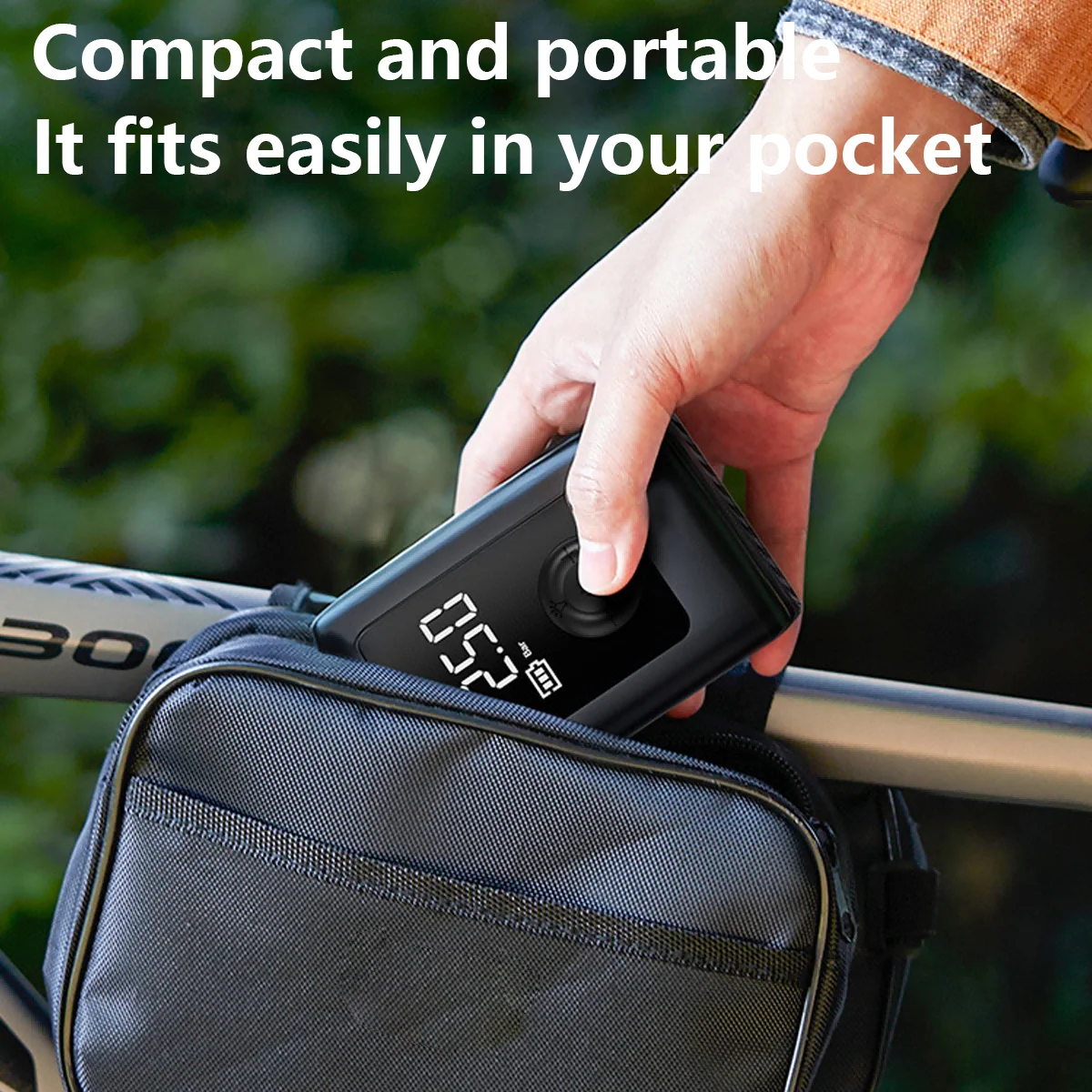 Portable ABS Car Tire Inflator with Tire Pressure Monitor Digital Pressure Gauge & Power Bank - view 5