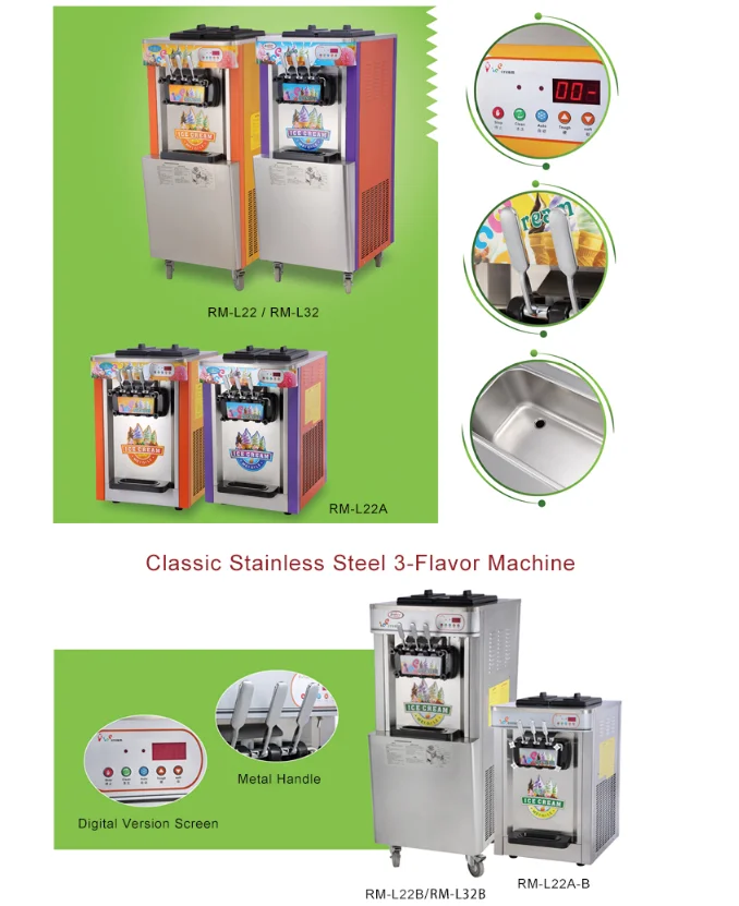 Mini Small Soft Ice Cream Maker Machine Price of Counter Top Softy Machine Parts Counter Top Cylinder Battery Operated Spares
