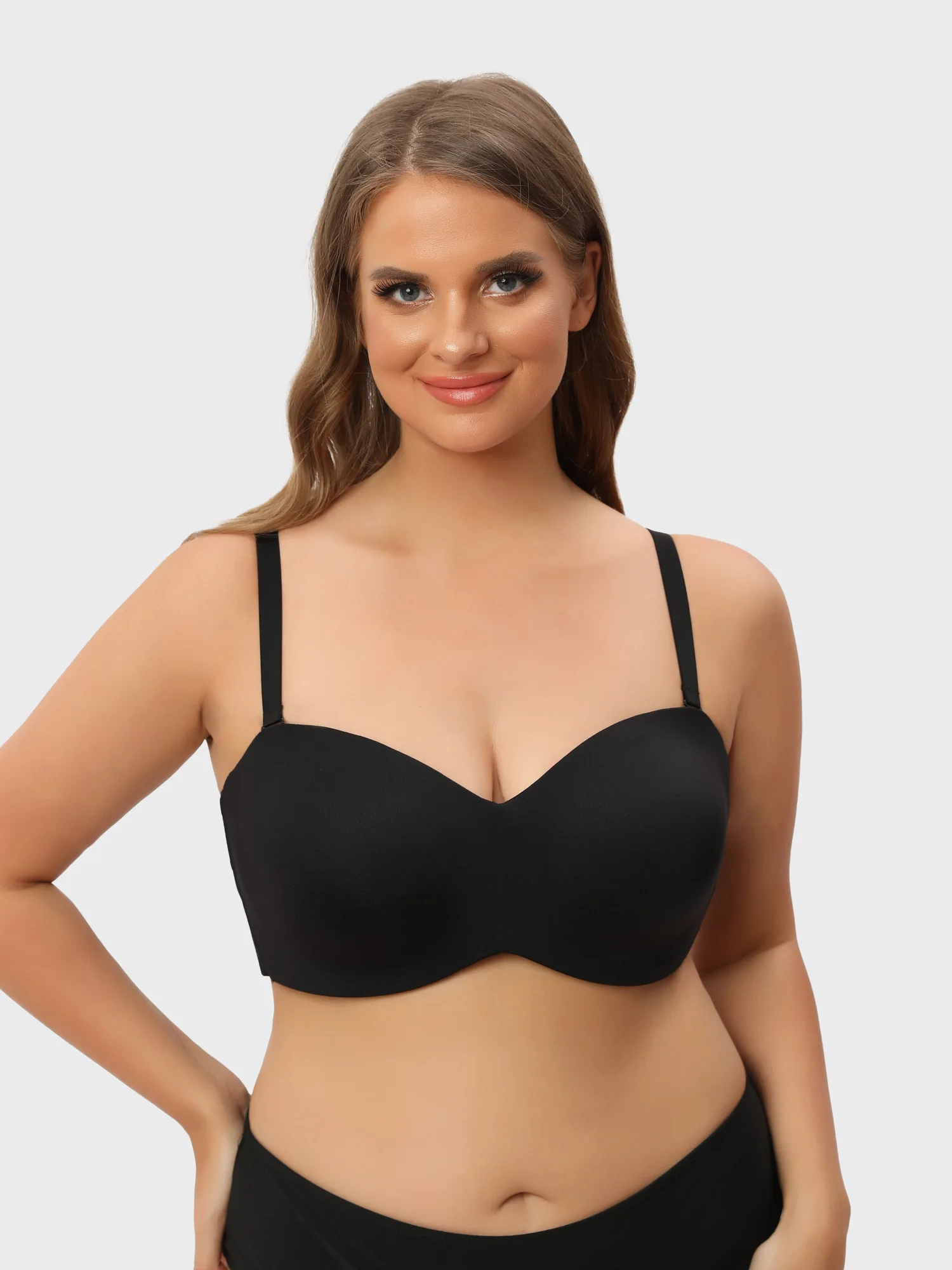 Seamless Strapless Wireless Bra Non-Slip Push Up Women's Underwired