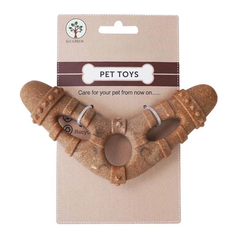 Dart-shaped Durable Dog Chew Toy for Dental Health - Tough, Non-Toxic Teething Bone for Small & Medium Dogs