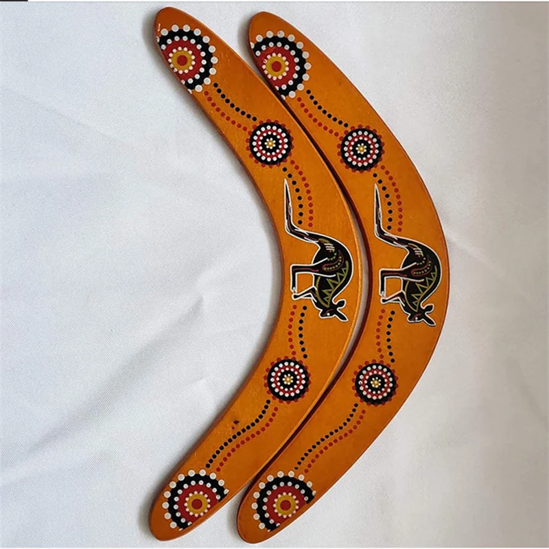 Boomerang orange en bois Mercredi et Patati - Le petit Souk
