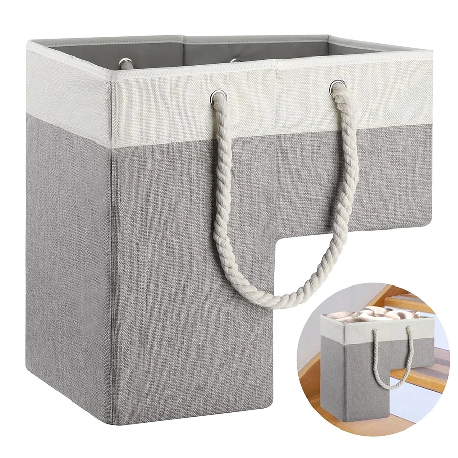 Collapsible Oxford L Shape Staircase Basket Fabric Stair Step Basket