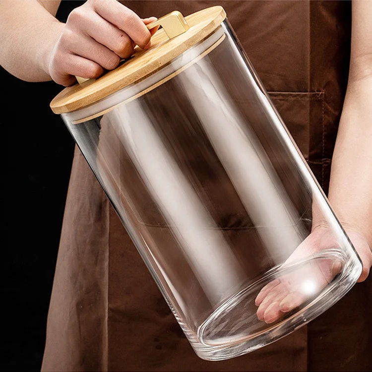 Wholesale 5l 10l 20l Round Large Food Glass Jars Clear Borosilicate Glass Jars With Airtight Lid