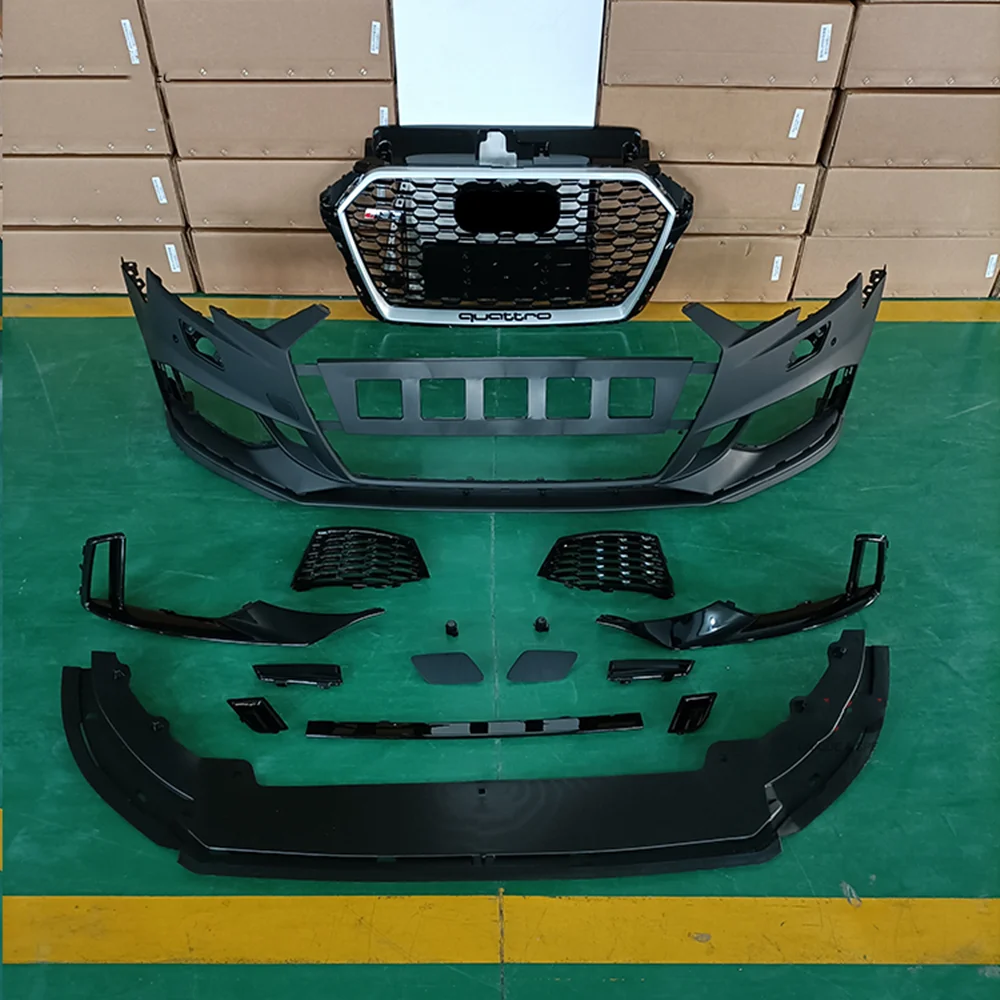 Front Bumper With grill For Audi A3 RS3 High quality Car accessories Auto Body Kitl for tuning parts PP Material 2017-2019